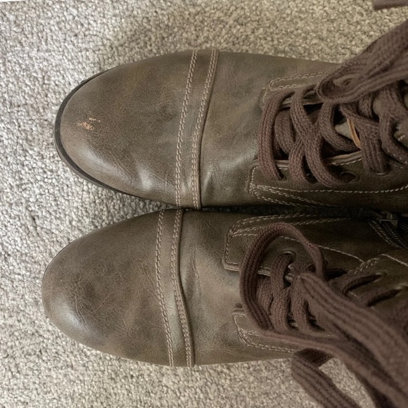 Grey Combat Boots - Picture 3 of 4